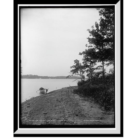 Historic Framed Print, View from Prismatic Point, Lake Orion, Mich., 17-7/8" x 21-7/8"