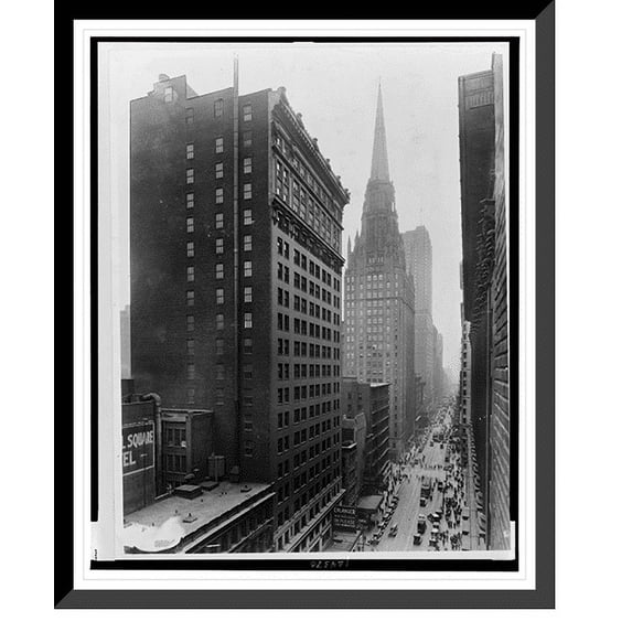 Historic Framed Print, View of Clark Street, showing Temple Building and the Morrison Hotel, Chicago, Ill., 17-7/8" x 21-7/8"