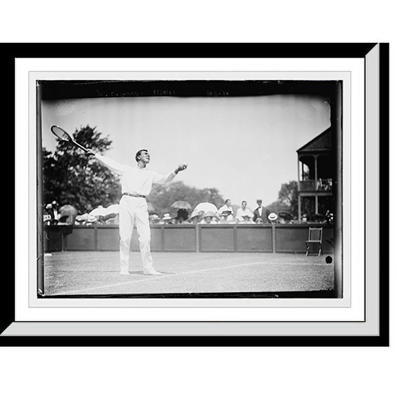 Historic Framed Print, W.G. Grant, serving in tennis match, Casino, Newport, 17-7/8" x 21-7/8"