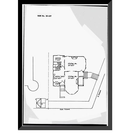 Historic Framed Print, W. Taylor Birch House, 3099 Q Street, Northwest, Washington, District of Columbia, DC - 9, 17-7/8" x 21-7/8"