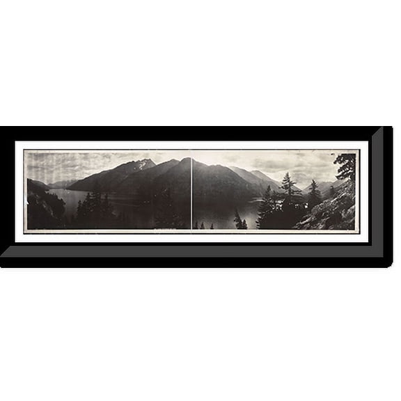 Historic Framed Print, WA 1908 Lake Chelan, in Cascade Mts PHOTO, 36-3/8" x 8-3/8"