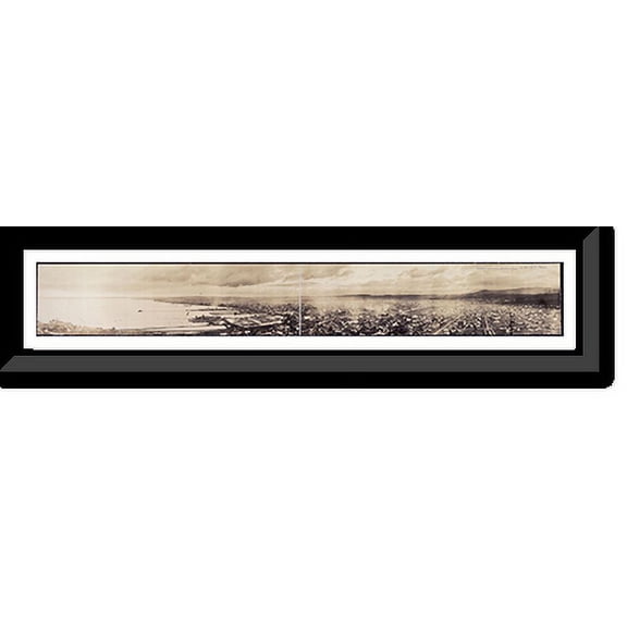 Historic Framed Print, WA 1909a Bellingham PHOTO, 36-3/8" x 8-3/8"