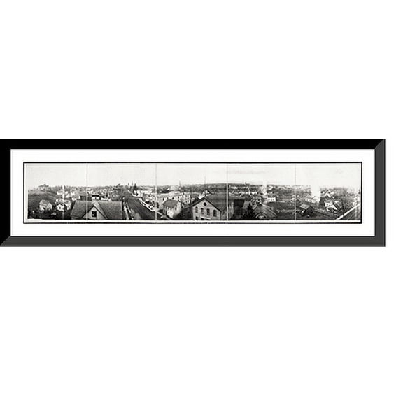 Historic Framed Print, WI 1913 Birds eye view of Menomonee Falls PHOTO, 36-3/8" x 8-3/8"