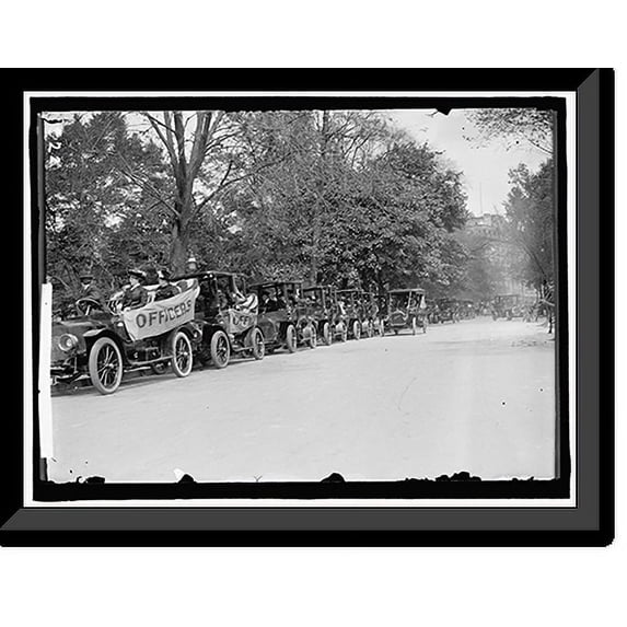 Historic Framed Print, WOMAN SUFFRAGE. MOTOR PARADE TO CAPITOL, 17-7/8" x 21-7/8"