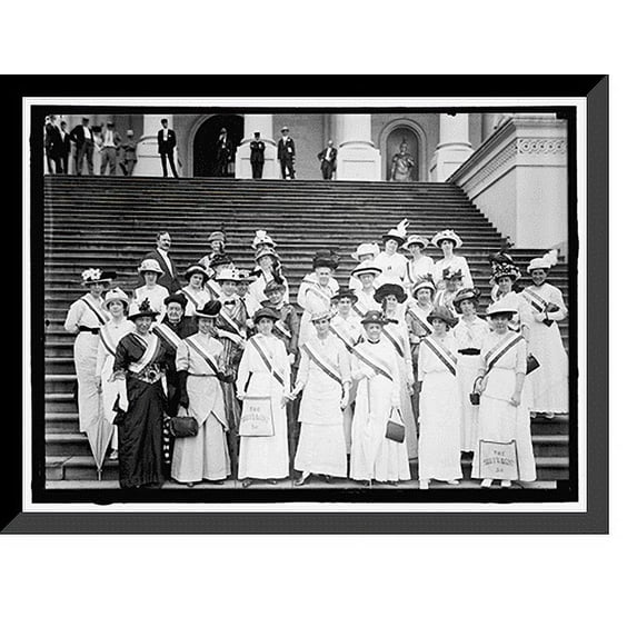 Historic Framed Print, WOMAN SUFFRAGE. SUFFRAGETTES AT CAPITOL, 17-7/8" x 21-7/8"