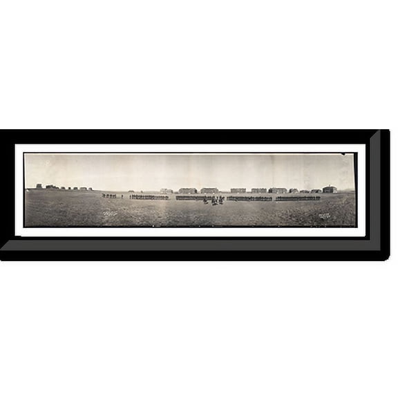 Historic Framed Print, WY 1909 3rd Batln 19th INF Ft McKenzie PHOTO, 36-3/8" x 8-3/8"