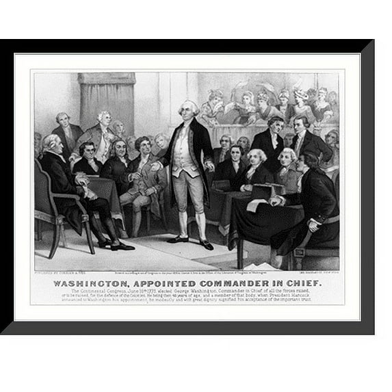 Historic Framed Print, Washington, appointed Commander in Chief, 17-7/8" x 21-7/8"