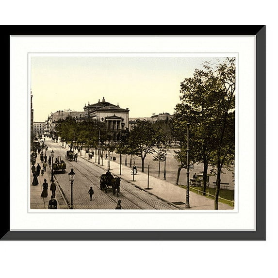 Historic Framed Print, Wilhelmsplatz and theatre Posen Germany (i.e. Poznań Poland), 17-7/8" x 21-7/8"