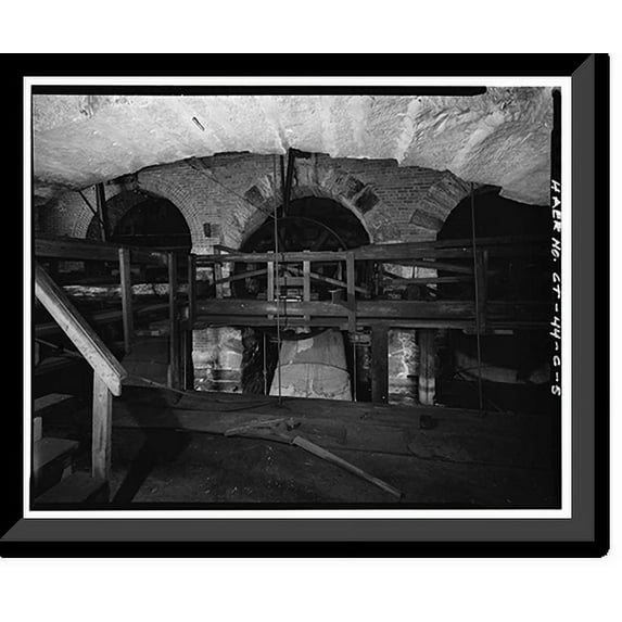 Historic Framed Print, Willimantic Linen Company, Mill No. 2, South Main Street opposite Durham Street, North ba, Windham, Windham County, CT - 5, 17-7/8" x 21-7/8"
