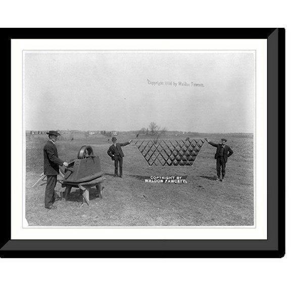 Historic Framed Print, Wireless telegraphy kite, 17-7/8" x 21-7/8"