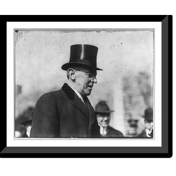 Historic Framed Print, [Woodrow Wilson, bust portrait, facing right], 17-7/8" x 21-7/8"