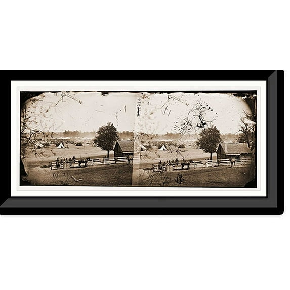 Historic Framed Print, Yorktown Virginia (vicinity). Headquarters of General McClellan at Camp Winfield Sc, 17-7/8" x 21-7/8"