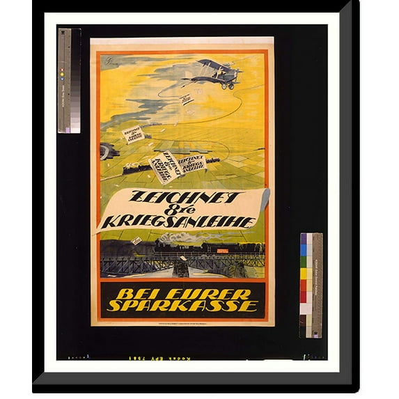 Historic Framed Print, Zeichnet 8te Kriegsanleihe bei Eurer Sparkasse. T. Sieber., 17-7/8" x 21-7/8"