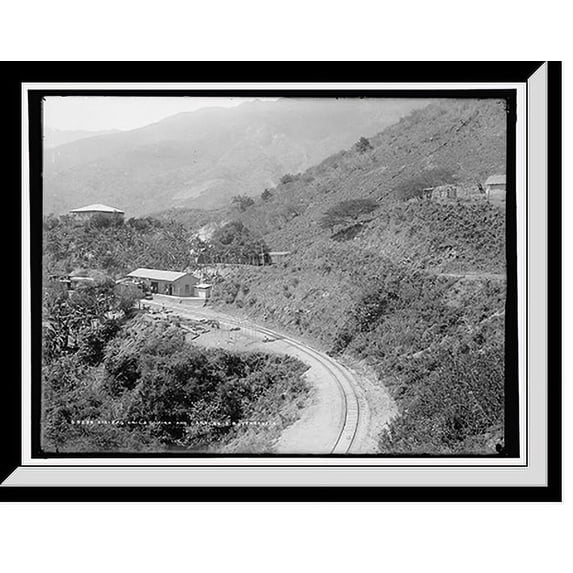Historic Framed Print, Zig-zag on La Guaira and Caracas R.R., Venezuela, 17-7/8" x 21-7/8"