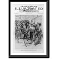 thumbnail image 1 of Historic Framed Print, The labor troubles at Homestead, Pa. - Attack of the strikers and their sympathizers on the surrendered Pinkerton men.drawn by Miss G.A. Davis, from a sketch, 17-7/8" x 21-7/8", 1 of 9