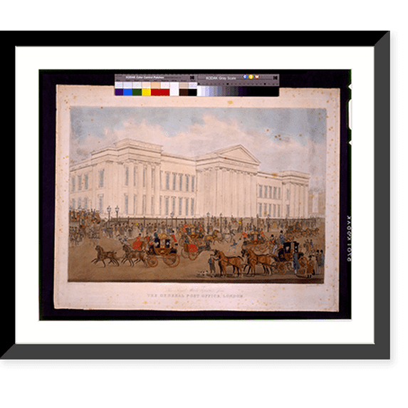 Historic Framed Print, The royal mails departure from the general post office, London.painted by James Pollard ; engraved by R.G. Reeves., 17-7/8" x 21-7/8"