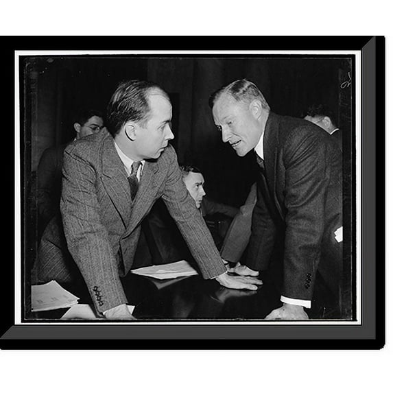 Historic Framed Print, A sharp questioner. Washington, D.C., Dec. 15. Hugh L. Cox, who as Special Assistant to the Attorney General is acting as one of the counsel for Joint Monopo, 17-7/8" x 21-7/8"