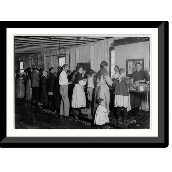 Historic Framed Print, The smallest shrimp-picker, standing on the box is Manuel, about five years old, who worked here last year also. Cannot understand a word of English. Dunbar,, 17-7/8" x 21-7/8"