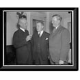 thumbnail image 1 of Historic Framed Print, In spotlight at show hearing before tariff commission. Washington, D.C., Oct. 26. Charles F. Johnson, (right) first President of the Endicott- Johnson Corp.,, 17-7/8" x 21-7/8", 1 of 9