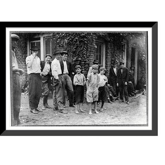 Historic Framed Print, A few of the young boys working in the Cannon Mill, Concord, N.C., but only a few of them and not the smallest. Location: Concord, North Carolina., 17-7/8" x 21-7/8"