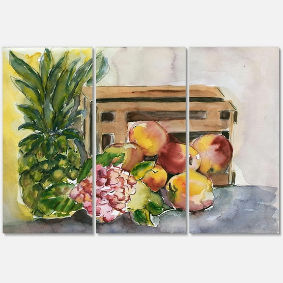 Historic Fruits V 28 in x 36 in Painting Canvas Art Print, by Designart