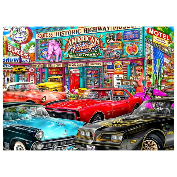 Historic Highway Jigsaw Puzzle 1000 Piece by Vermont Christmas Company - Fully Interlocking & Randomly Shaped Pieces - 26 5/8" x 19 1/4"