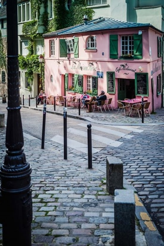 Historic La Maison Rose Cafe in Montmartre Canvas Art - Brian Jannsen DanitaDelimont (24 x 36)