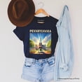 thumbnail image 1 of Historic Liberty Bell and Independence Hall Pennsylvania State T-Shirt, Colonial Landmark Tee and Travel Souvenir, 1 of 8