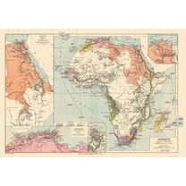 Historic Map - Africa Political - Drioux 1882 - 33.02 x 23 - Vintage Wall Art
