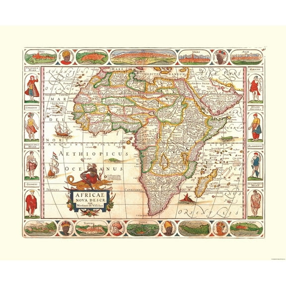 Historic Map - Africa - Visscher - 27.99 x 23 - Vintage Wall Art