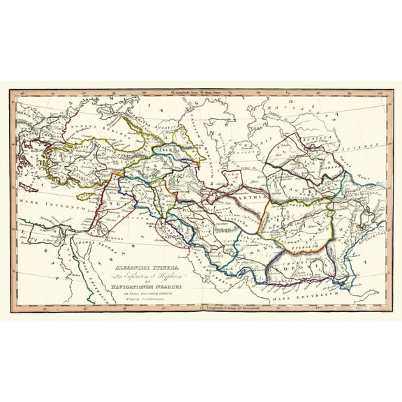 Historic Map - Alexanders Travels - Fenner 1830 - 38.54 x 23 - Vintage Wall Art