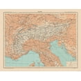 thumbnail image 1 of Historic Map - Alps Europe - Schrader 1908 - 29.59 x 23 - Vintage Wall Art, 1 of 5