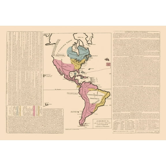 Historic Map - America - Le Sage 1801 - 33.36 x 23 - Vintage Wall Art
