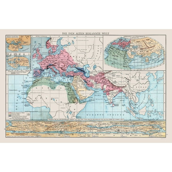 Historic Map - Ancient World - Droysen 1886 - 34.75 x 23 - Vintage Wall Art