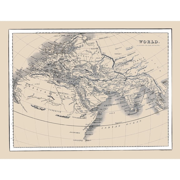 Historic Map - Ancient World - Oxford 1828 - 29.98 x 23 - Vintage Wall Art