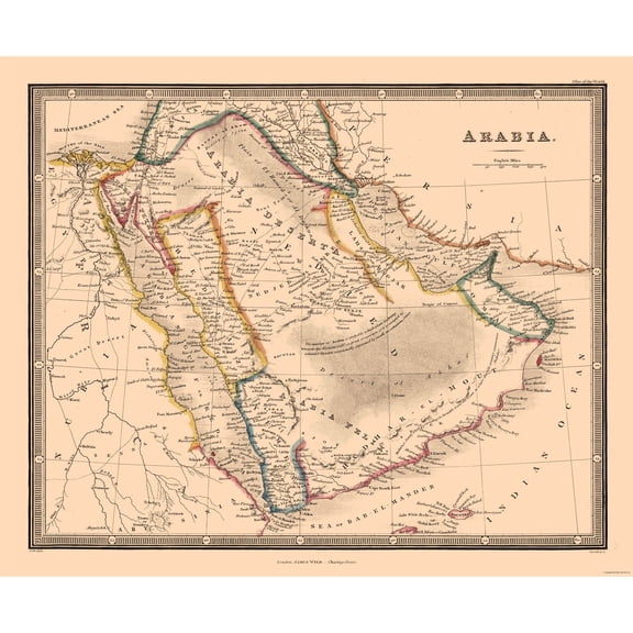 Historic Map - Arabia - Wylde - Vintage Wall Art