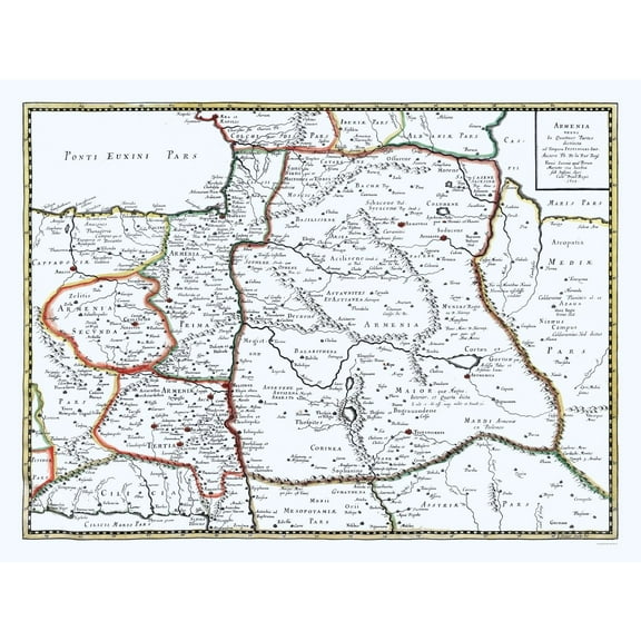 Historic Map - Armenia - Sanson 1641 - 30.56 x 23 - Vintage Wall Art