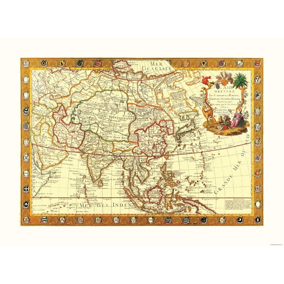 Historic Map - Asia - Danet 1732 - 31.28 x 23 - Vintage Wall Art