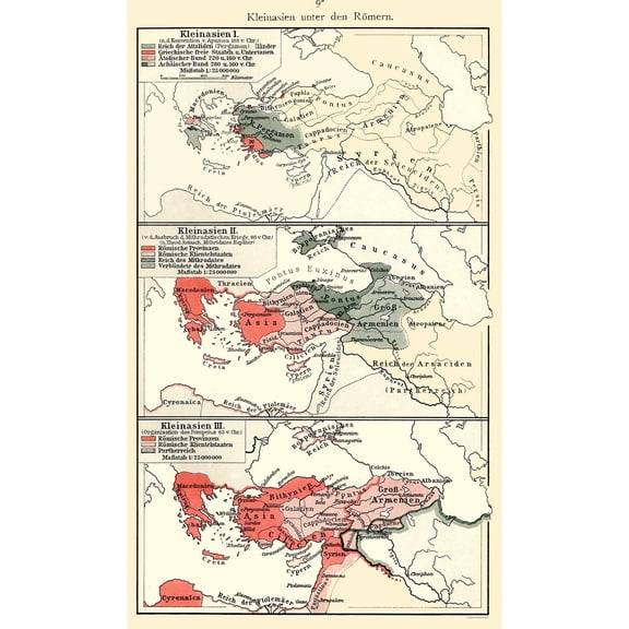 Historic Map - Asia Minor Roman Empire - Velhagen 1897 - 23 x 38.58 - Vintage Wall Art