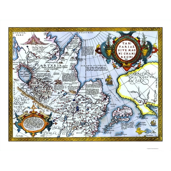 Historic Map - Asia North East - Ortelius 1603 - 23 x 30.02 - Vintage Wall Art