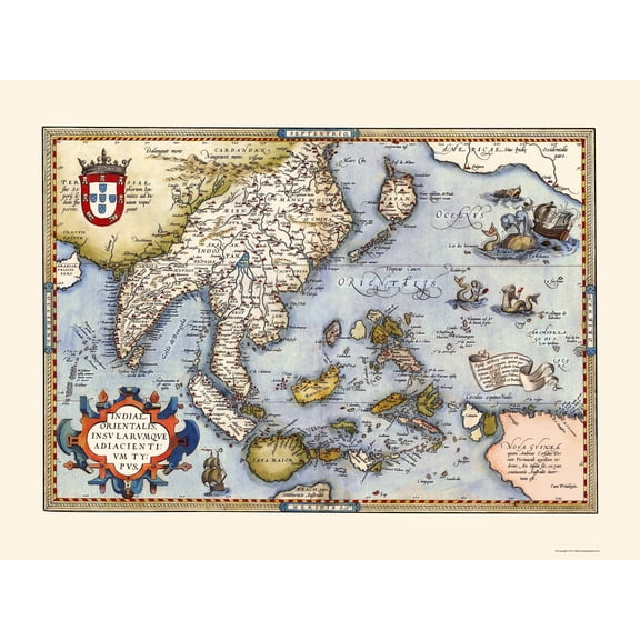 Historic Map - Asia Southeast - Ortelius 1570 - 23 x 30.63 - Vintage Wall Art