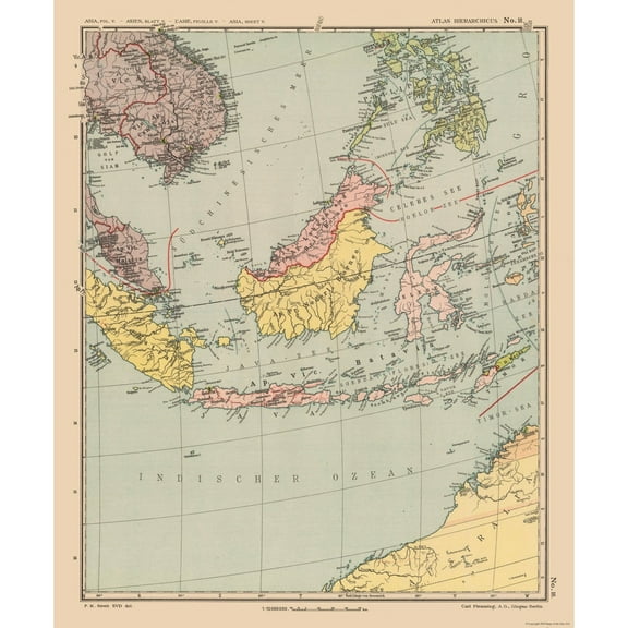 Historic Map - Asia - Streit 1913 - 23 x 27.75 - Vintage Wall Art