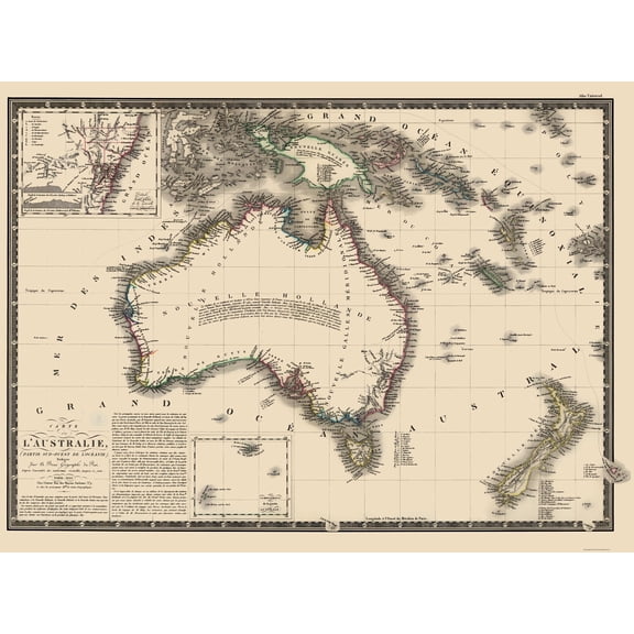 Historic Map - Australia - Brue 1826 - 23 x 30.90 - Vintage Wall Art
