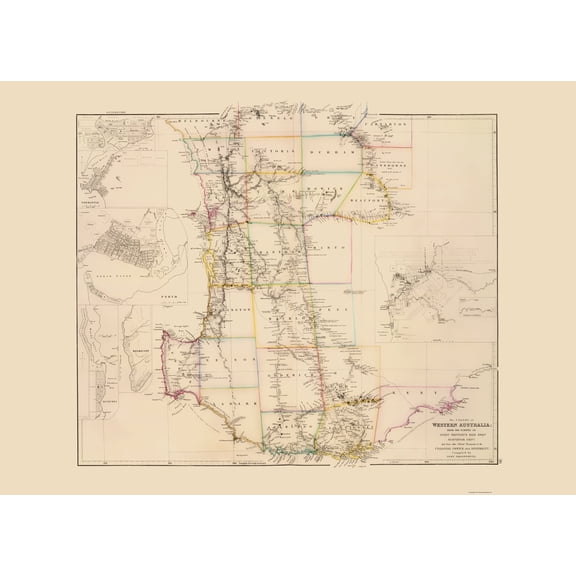 Historic Map - Australia Western Colony - Arrowsmith 1844 - 23 x 31.95 - Vintage Wall Art