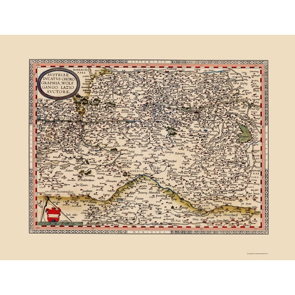 Historic Map - Austria - Ortelius 1570 - 23 x 30.05 - Vintage Wall Art
