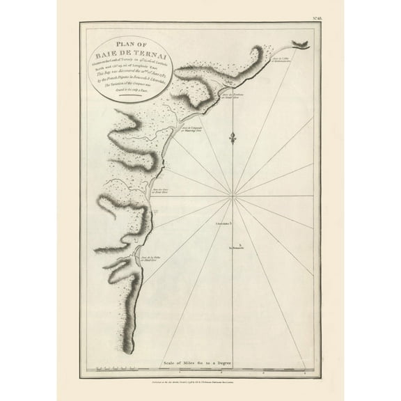 Historic Map - Baie Ternay Seychelles - Robinson 1798 - 23 x 32.07 - Vintage Wall Art