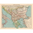 thumbnail image 1 of Historic Map - Balkan Peninsula - Schrader 1908 - 29.48 x 23 - Vintage Wall Art, 1 of 5