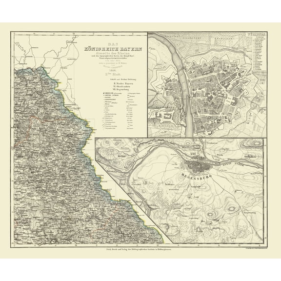 Historic Map - Bavaria Kingdom Germany - Radefeld 1858 - 23 x 27.35 - Vintage Wall Art