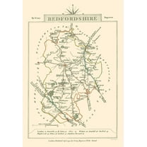 Historic Map - Bedfordshire County England - Cary 1792 - 23 x 33.41 - Vintage Wall Art