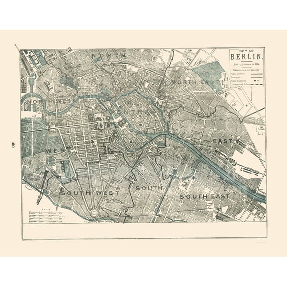 Historic Map - Berlin Germany - Rathbun 1893 - 23 x 29.10 - Vintage Wall Art